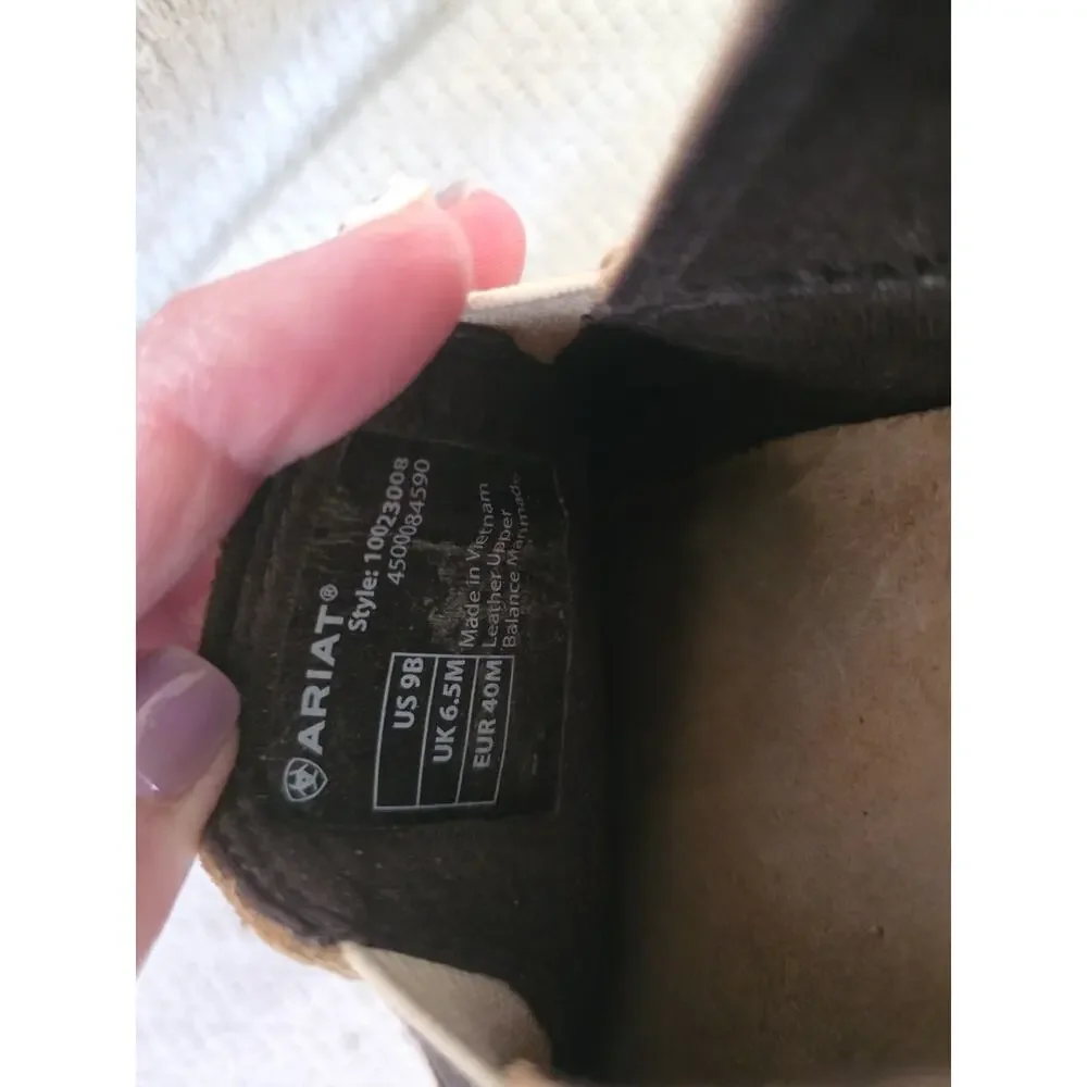 ARIAT Cruiser Brown Leather Moc Toe Slip On Casual Shoes Women’s Size 9B
